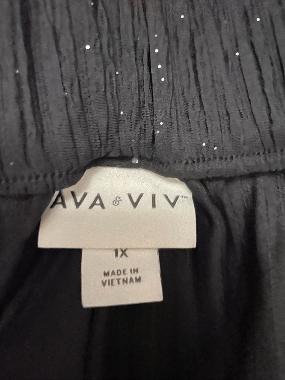 Ava & Viv Black Sparkle Wide-Leg Pants - Picture 4 of 4